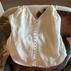White cami button up, size S